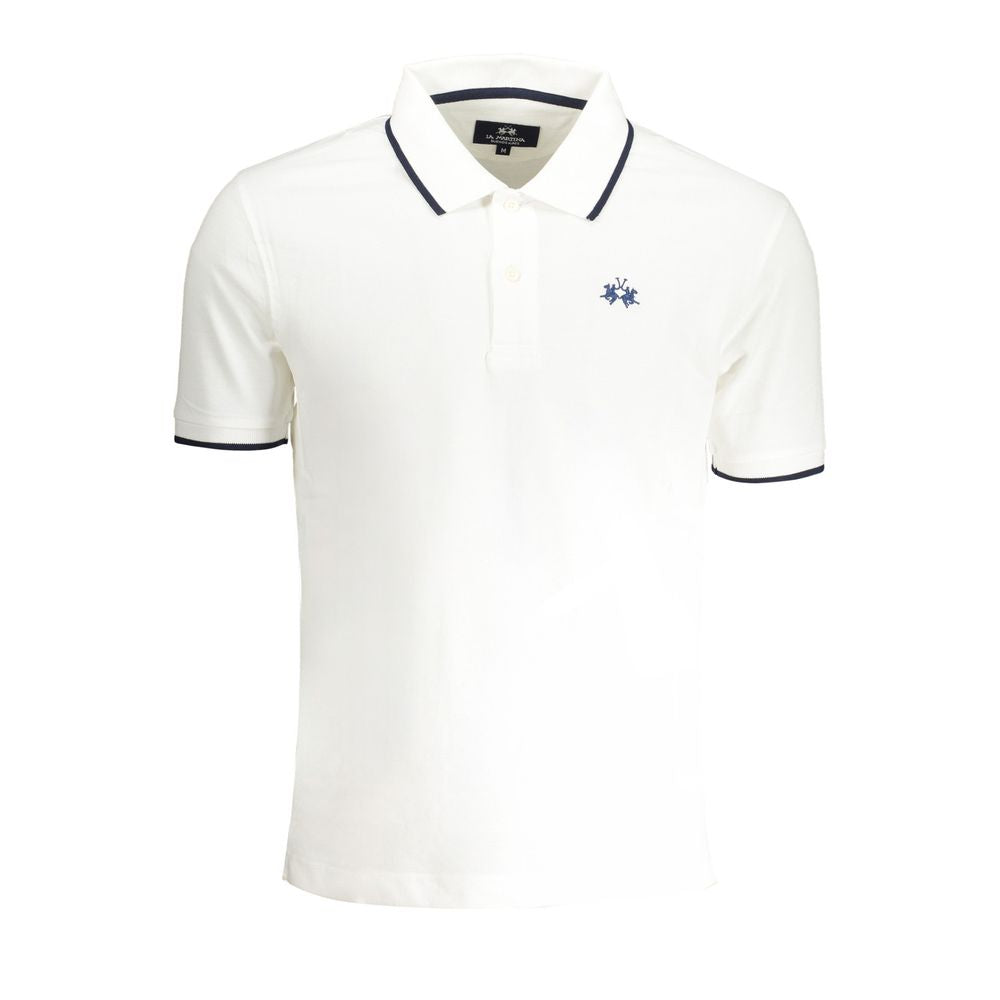 La Martina White Cotton Men Polo Shirt - Classy & Comfortable