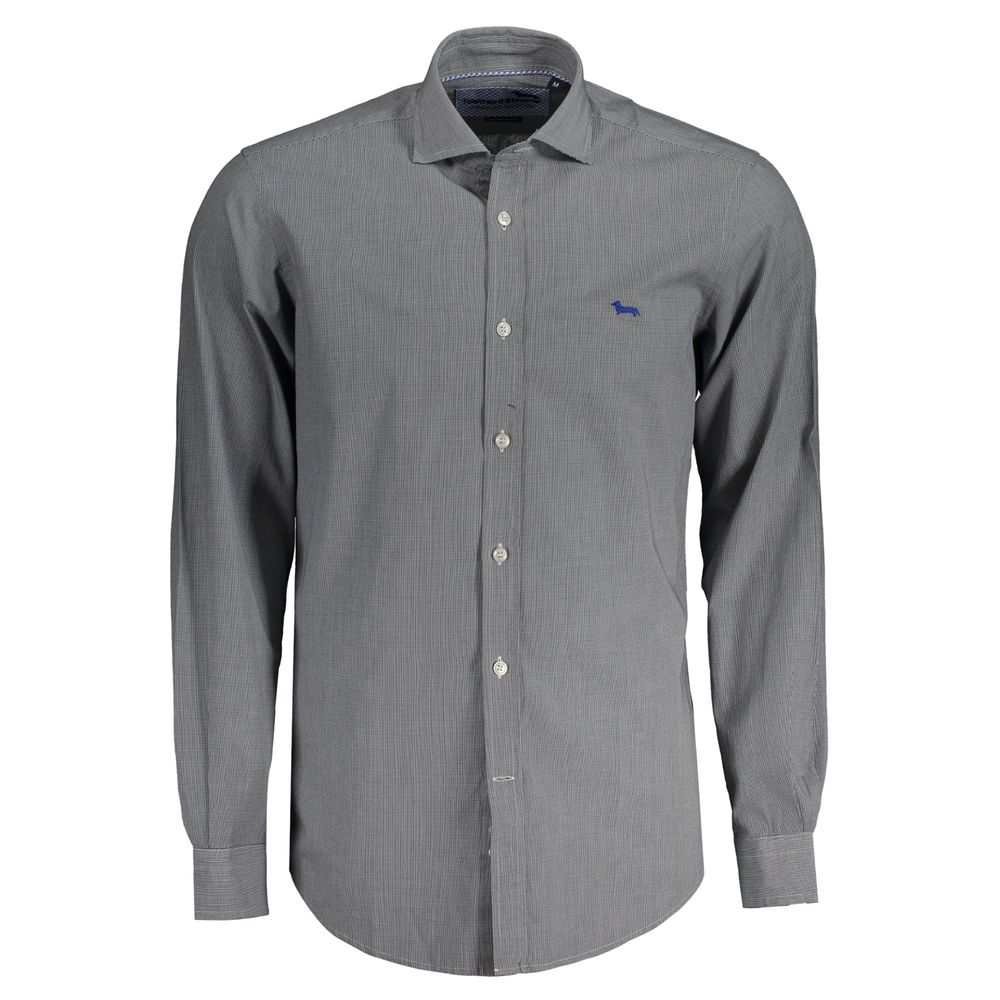 Harmont & Blaine Checked Blue Cotton Shirt