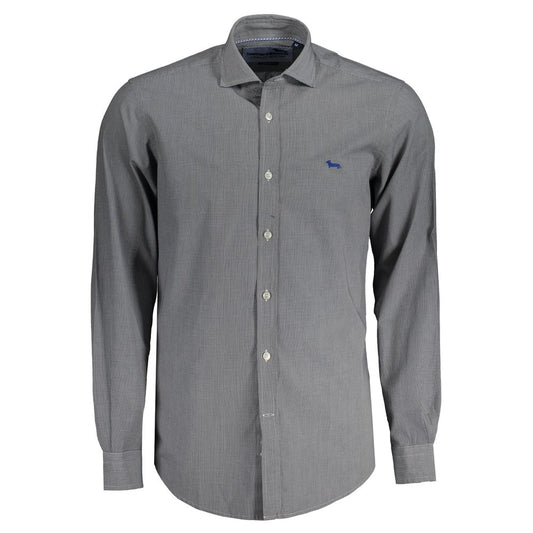 Harmont & Blaine Checked Blue Cotton Shirt