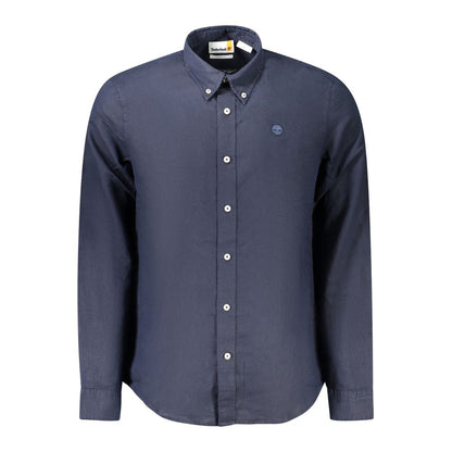 Timberland Blue Cotton Shirt - Slim Fit Long Sleeve
