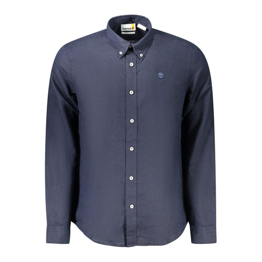 Timberland Blue Cotton Shirt - Slim Fit Long Sleeve