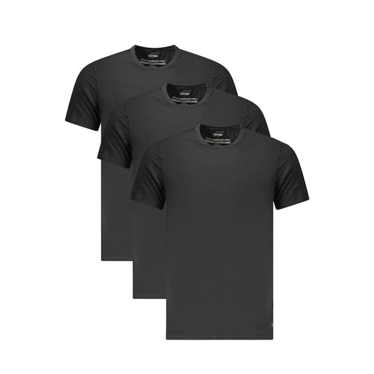 Calvin Klein Black Cotton Men T-Shirt - Tri-Pack