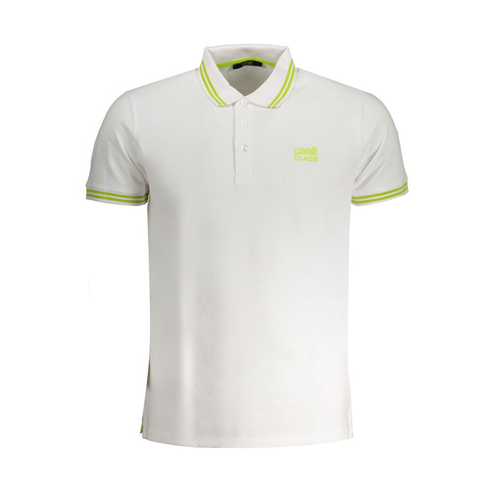 Cavalli Class White Cotton Polo Shirt - Stylish Elegance