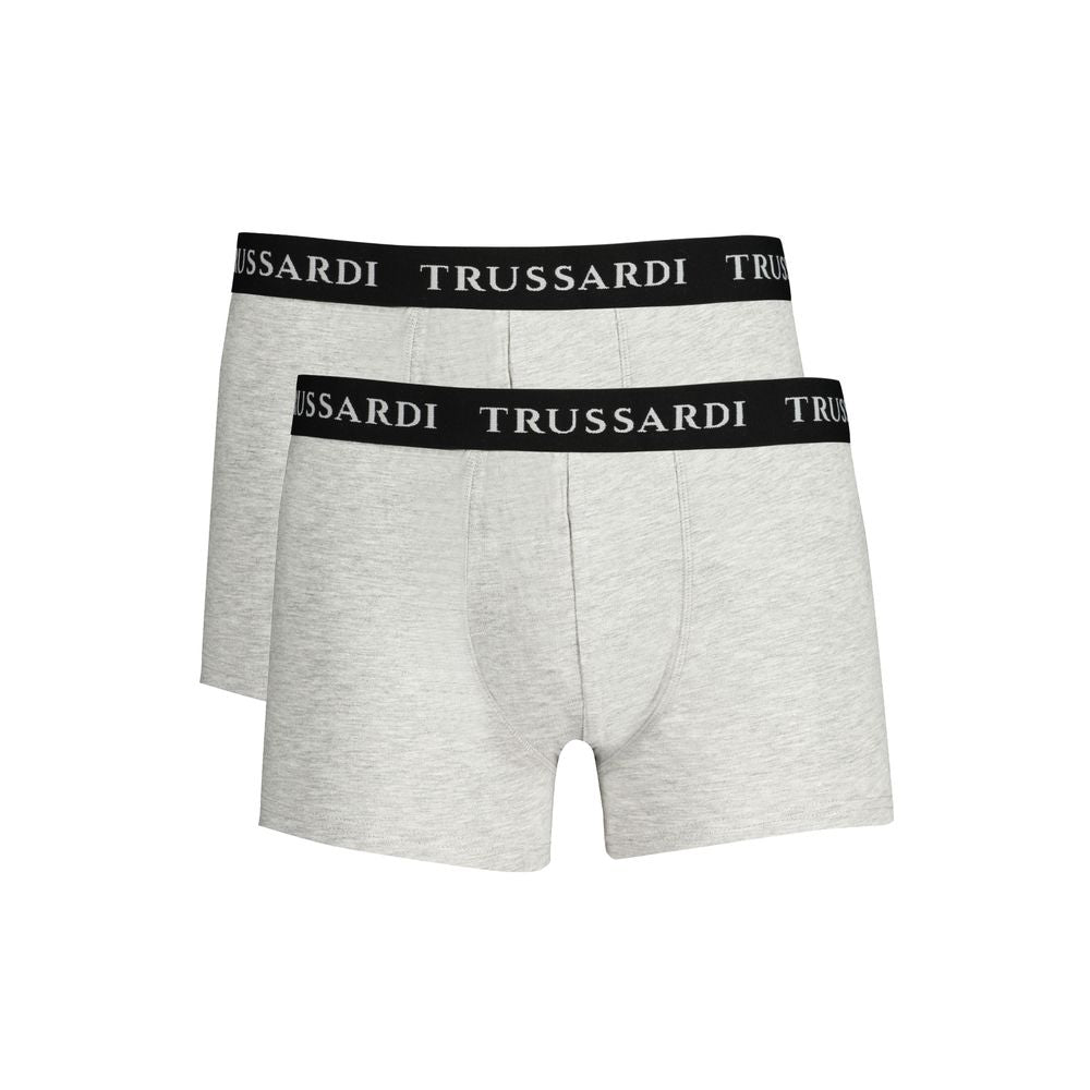 Trussardi Brown Cotton Men Boxer Underwear - Twin Pack
