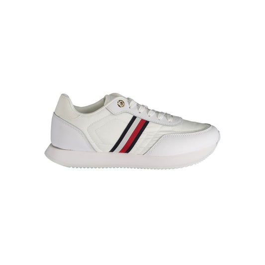 Tommy Hilfiger White Polyester Sneakers - Classic Sports Footwear