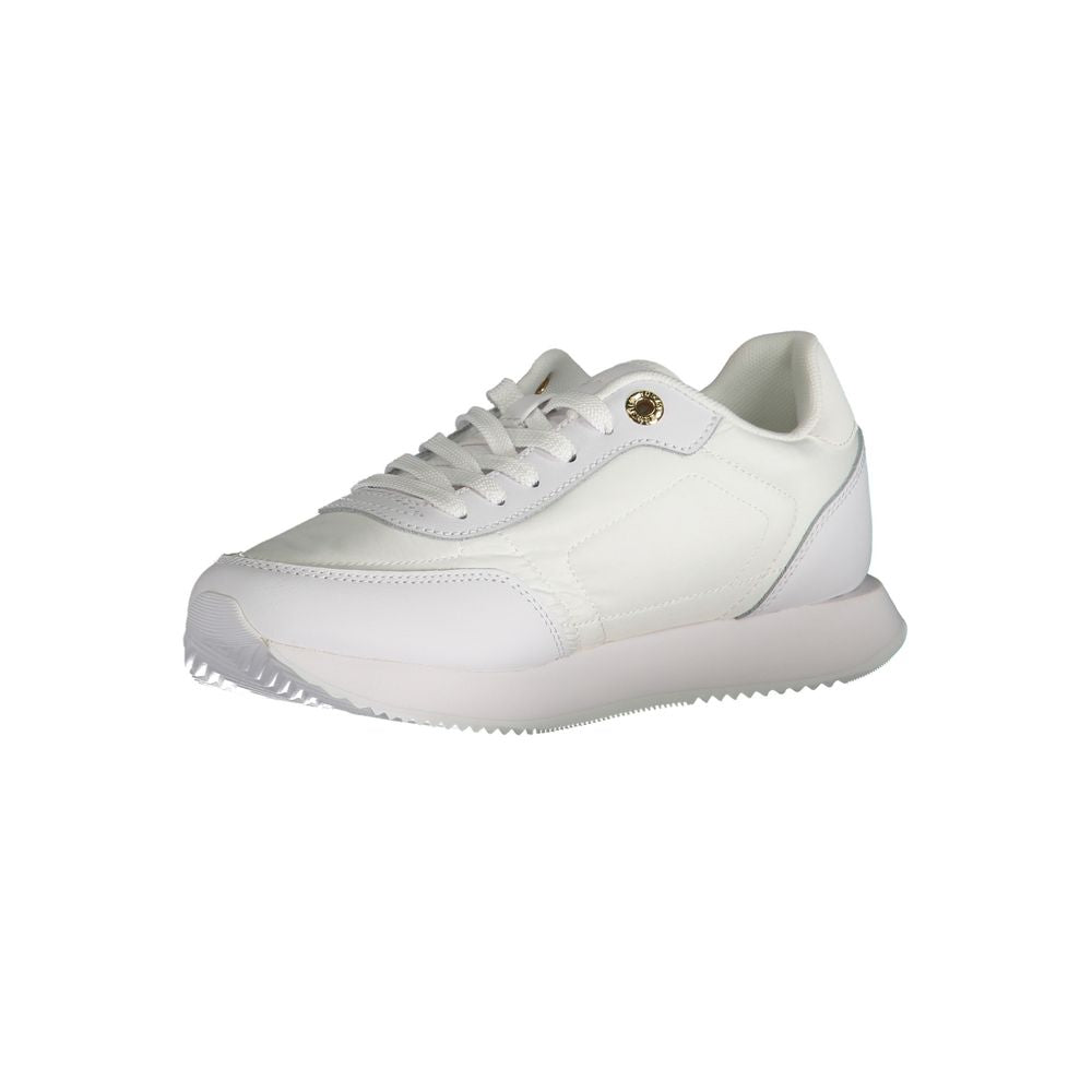 Tommy Hilfiger White Polyester Sneakers - Classic Sports Footwear