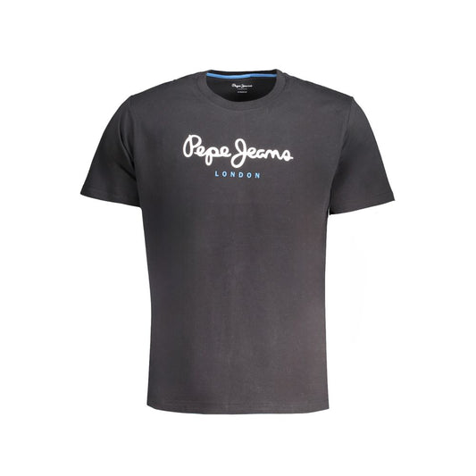 Pepe Jeans Black Cotton T-Shirt - Sustainable Style