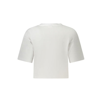 Fila White Cotton Short Sleeve T-Shirt - Locri Loose Cropped