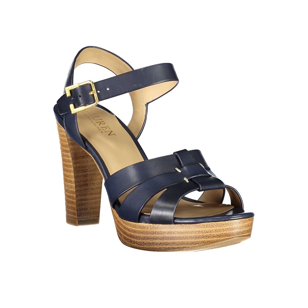 Ralph Lauren Blue Leather Sandal with 10cm Heel