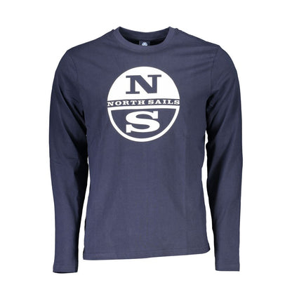 North Sails Men's Blue Cotton Long Sleeve T-Shirt