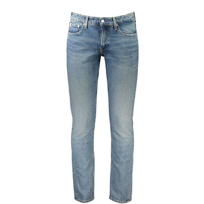 Calvin Klein Blue Cotton Jeans - Slim Fit with Washed Effect