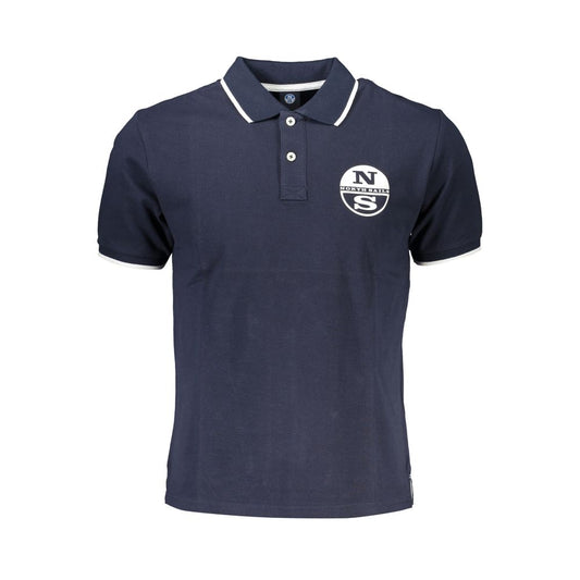 North Sails Blue Cotton Polo Shirt - Casual Elegance for Active Lifestyles