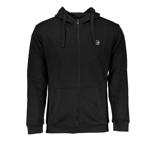 Sergio Tacchini Black Cotton Sweater with Hood