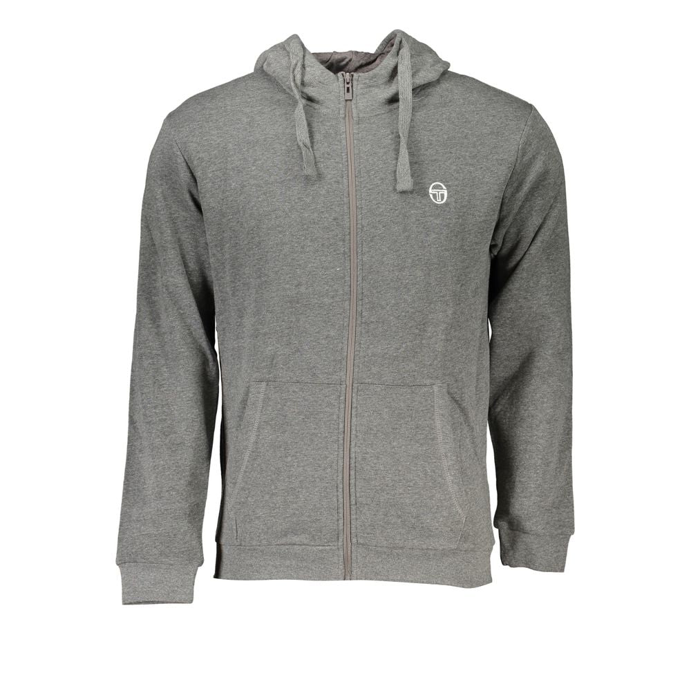 Sergio Tacchini Brown Cotton Men Sweater with Hood