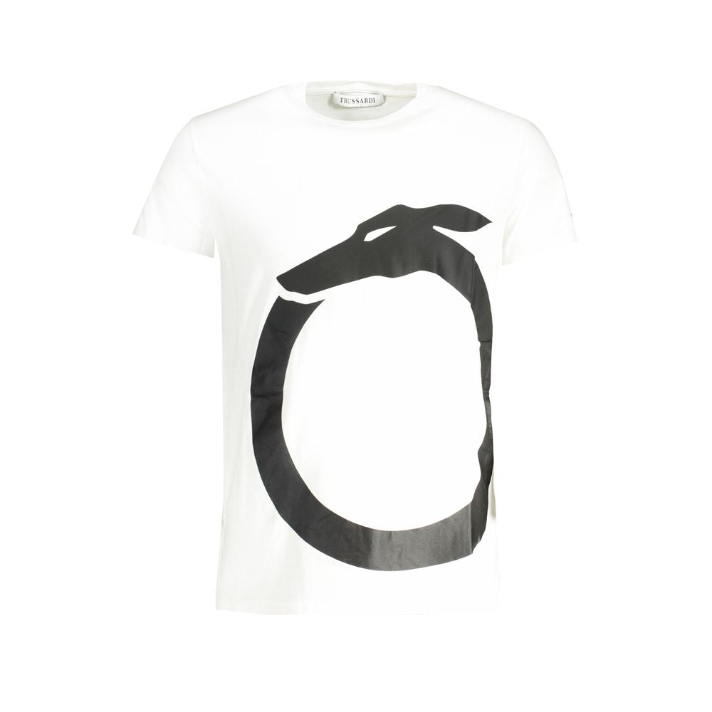 Trussardi White Cotton T-Shirt - Classic Crew Neck Style