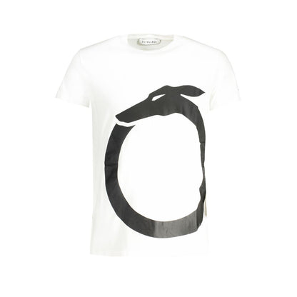 Trussardi White Cotton T-Shirt - Classic Crew Neck Style