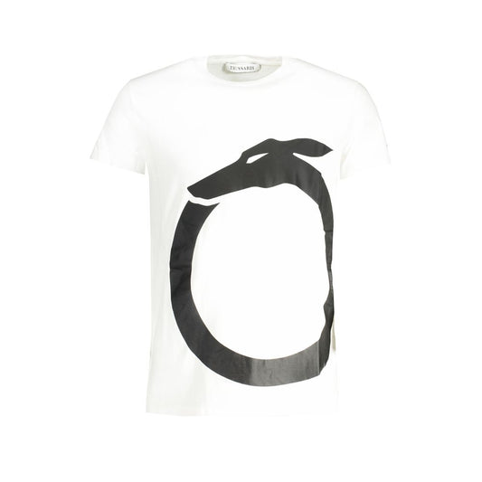 Trussardi White Cotton T-Shirt - Classic Crew Neck Style