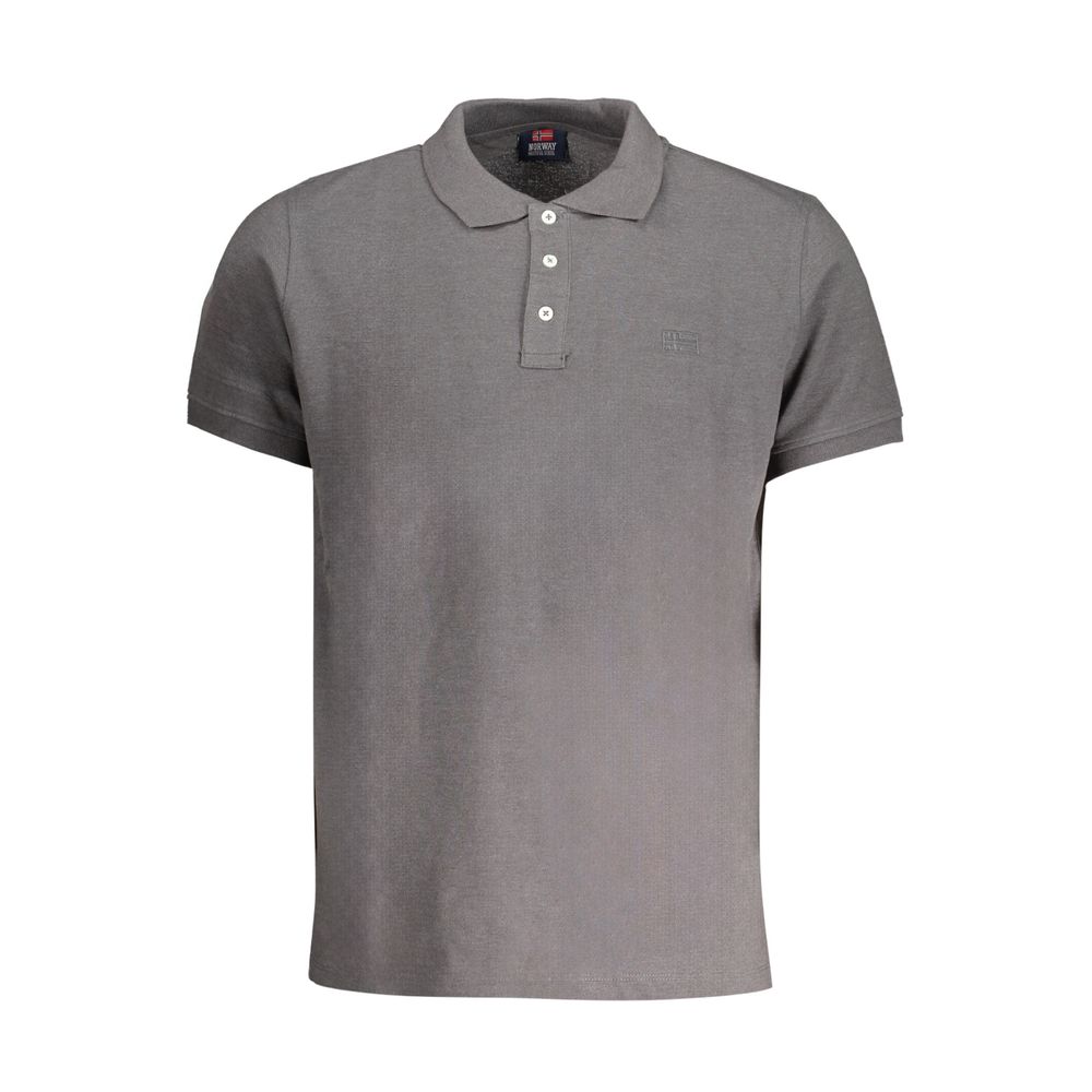 Norway 1963 Grey Cotton Men Polo Shirt
