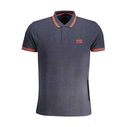 Cavalli Class Blue Cotton Polo Shirt - Stylish Sophistication