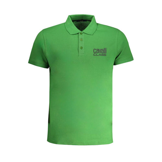 Cavalli Class Green Cotton Polo Shirt - Stylish and Elegant