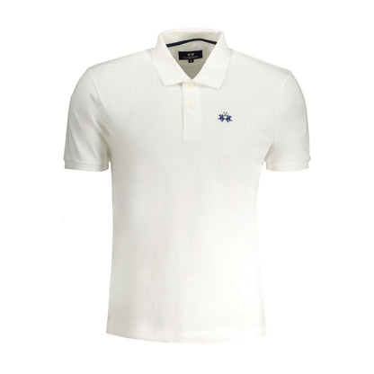 La Martina White Cotton Polo Shirt - Refined Casual Elegance