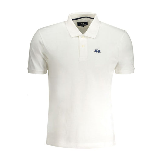 La Martina White Cotton Polo Shirt - Refined Casual Elegance