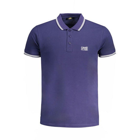 Cavalli Class Blue Cotton Polo Shirt - Timeless Elegance