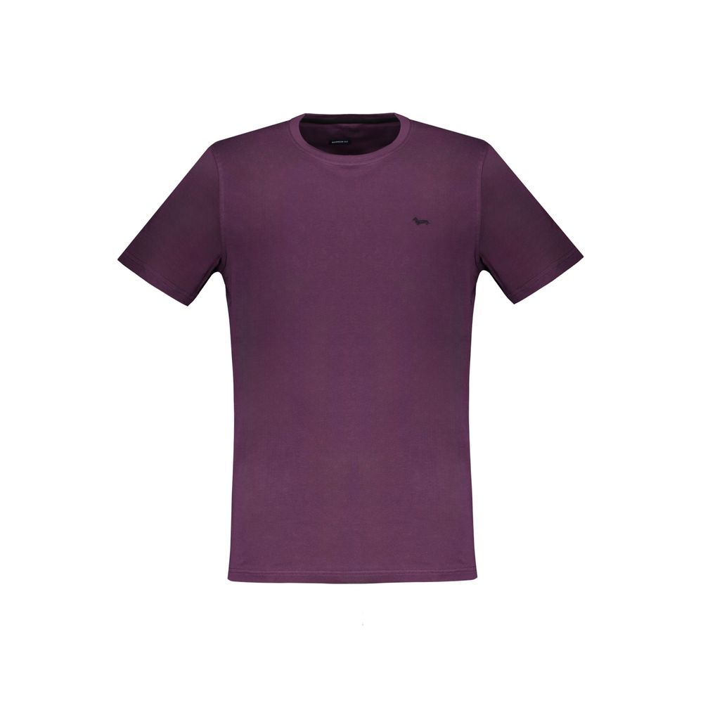 Harmont & Blaine Purple Cotton T-Shirt - Short Sleeve Crew Neck