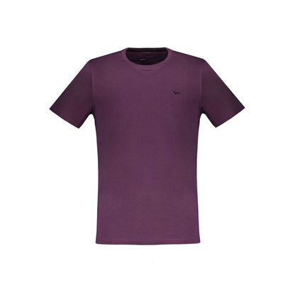 Harmont & Blaine Purple Cotton T-Shirt - Short Sleeve Crew Neck
