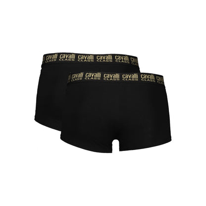 Cavalli Class Black Cotton Men Boxer Briefs