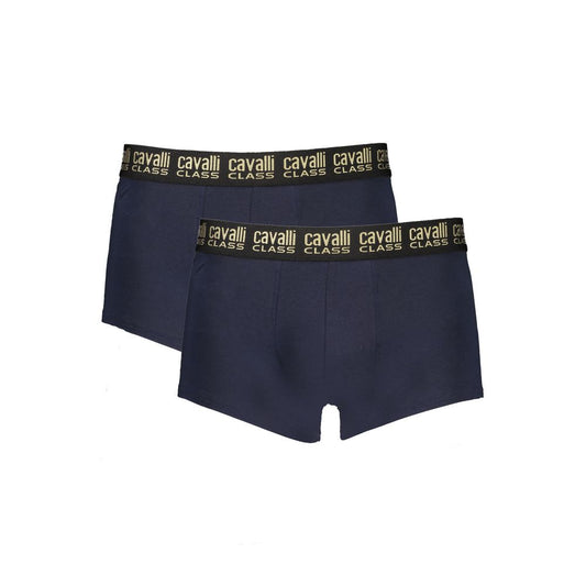 Cavalli Class Blue Cotton Men Boxer Briefs