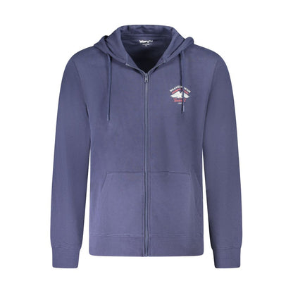 Wrangler Blue Cotton Sweater - Long Sleeve Graphic Zip Hoodie