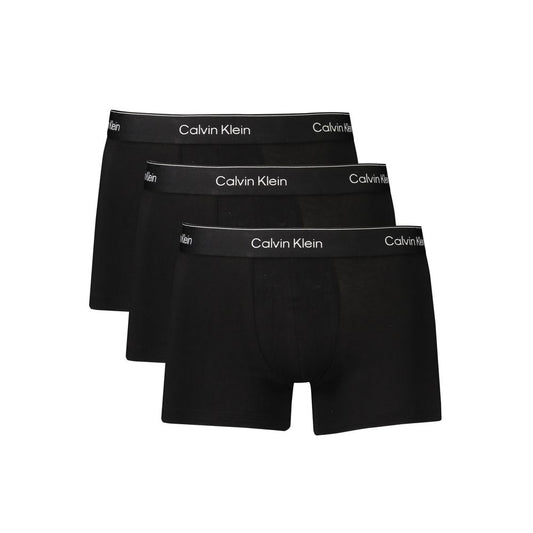 Calvin Klein Black Cotton Men Underwear - Tri-Pack Boxer Briefs