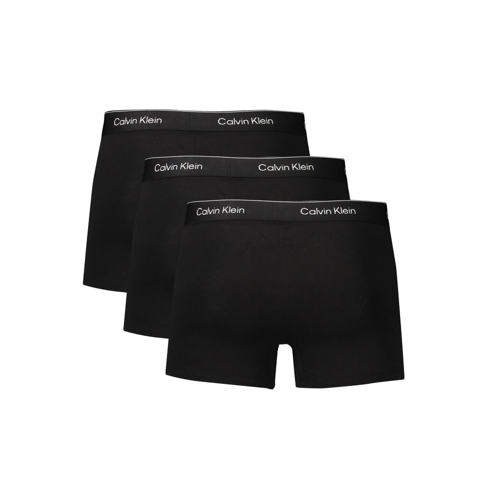 Calvin Klein Black Cotton Men Underwear - Tri-Pack Boxer Briefs