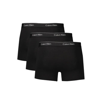 Calvin Klein Black Cotton Men Underwear - Tri-Pack Boxer Briefs