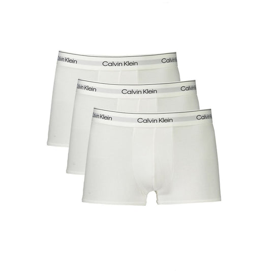 Calvin Klein White Cotton Men Boxer Briefs - Tri-Pack