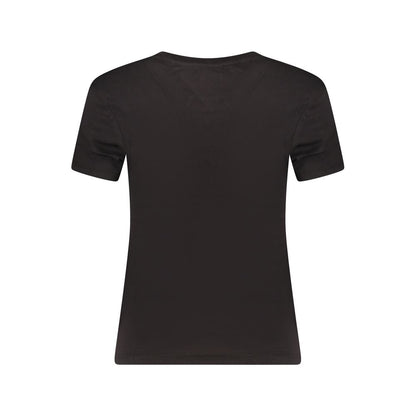 Tommy Hilfiger Black Cotton Wide Neck T-Shirt
