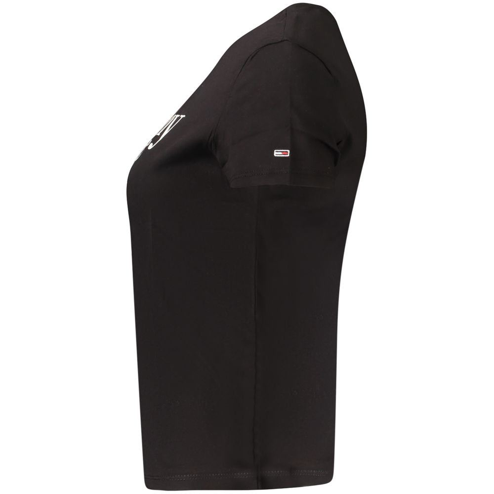 Tommy Hilfiger Black Cotton Wide Neck T-Shirt