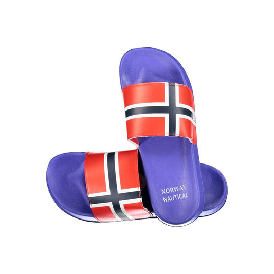 Norway 1963 Blue Plastic Men's Pool Slider Sandals