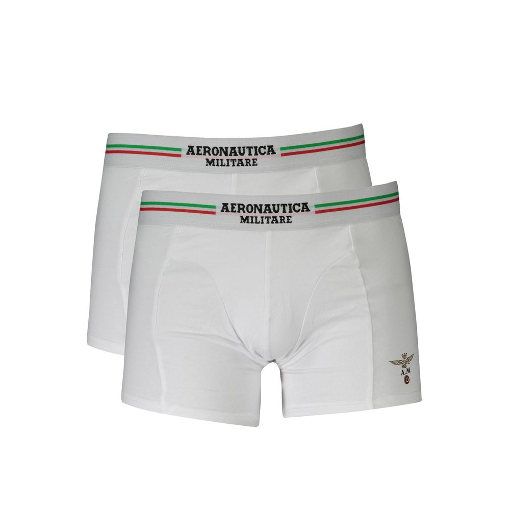 Aeronautica Militare White Cotton Men Boxer - Bi-Pack