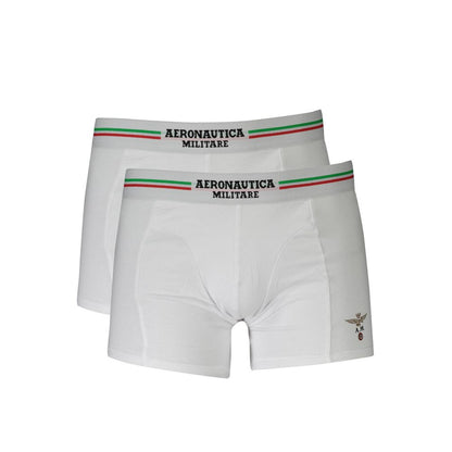 Aeronautica Militare White Cotton Men Boxer - Bi-Pack