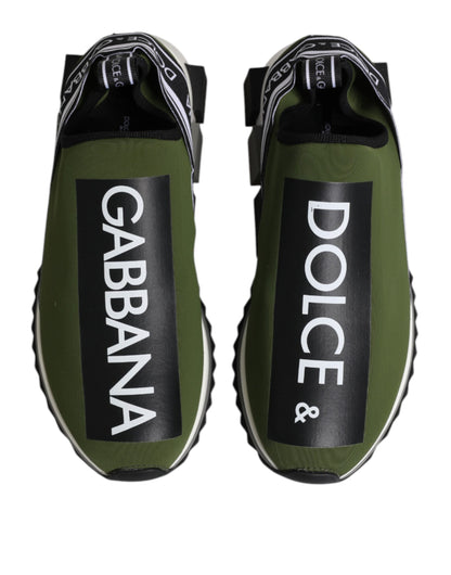 Dolce & Gabbana Green Black Slip On Sorrento Sneakers