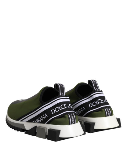 Dolce & Gabbana Green Black Slip On Sorrento Sneakers