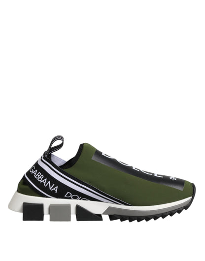 Dolce & Gabbana Green Black Slip On Sorrento Sneakers