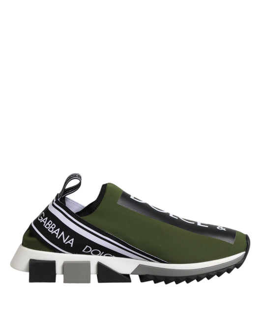 Dolce & Gabbana Green Black Slip On Sorrento Sneakers