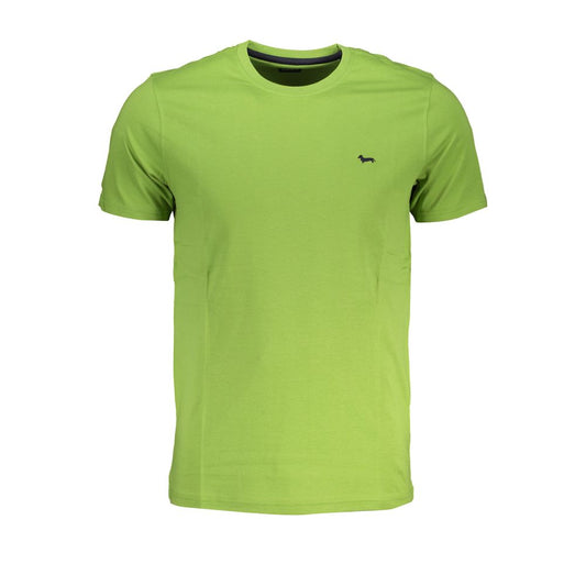 Harmont & Blaine Green Cotton T-Shirt - Short Sleeve Crew Neck