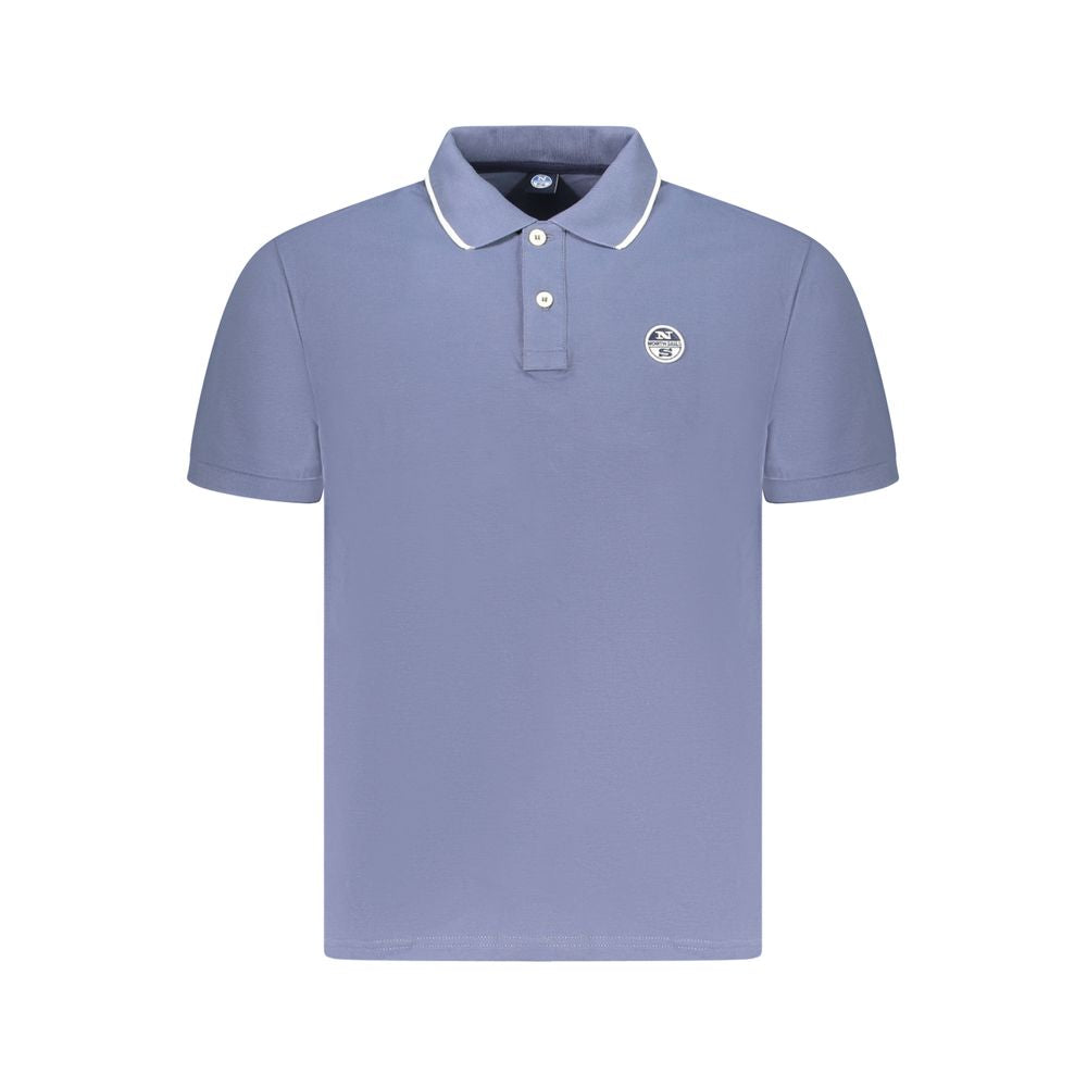 North Sails Blue Cotton Men Polo Shirt - Nautical Elegance