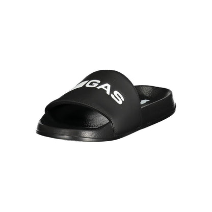 GAS Black Polyester Men Sandal