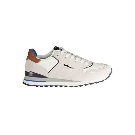 Gas White Polyester Men Sneaker - ALBA MIX