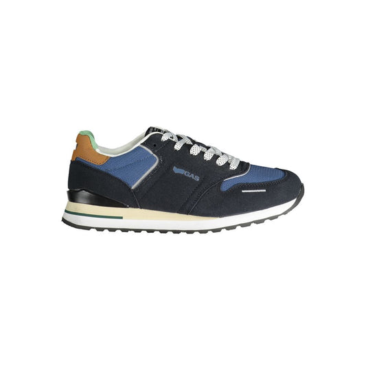 Gas Blue Polyester Men Sneaker - ALBA MIX